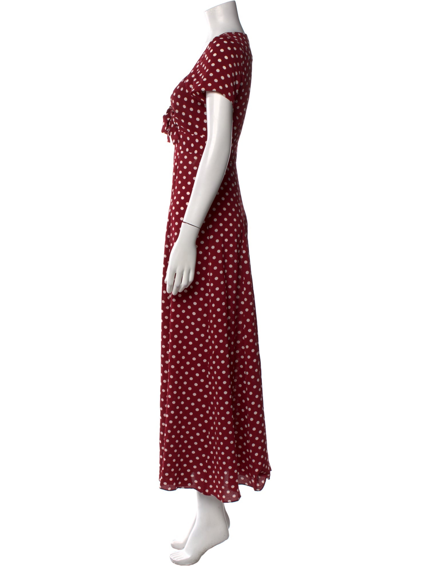 Callipygian Polka Dot Print Midi Length Dress