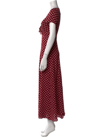 Callipygian Polka Dot Print Midi Length Dress