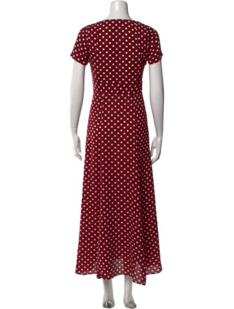 Callipygian Polka Dot Print Midi Length Dress