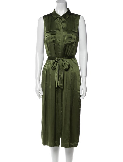 Cami NYC Silk Midi Length Dress Green