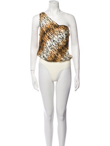 Cami NYC Tops Silk Animal Print Bodysuit L