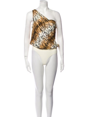 Cami NYC Tops Silk Animal Print Bodysuit S