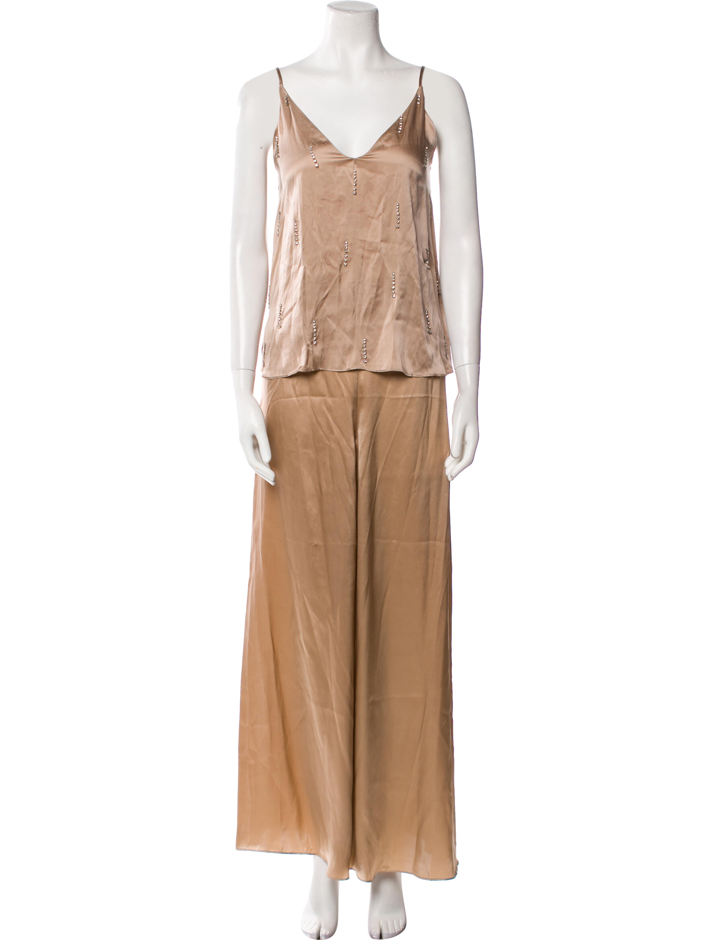 Cami NYC Silk Crystal Embellishments Pant Set