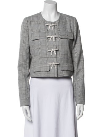 Cami NYC Wool Plaid Print Evening Jacket