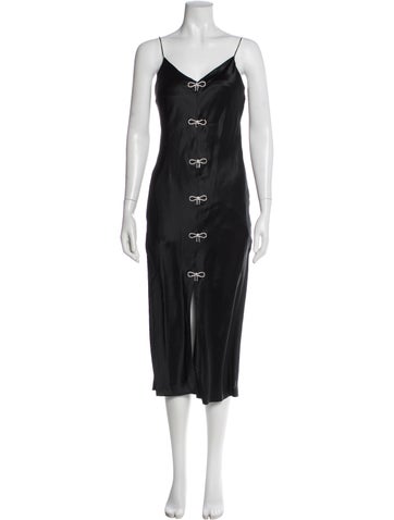 Pre-owned Cami Nyc Silk Long Dress In Black