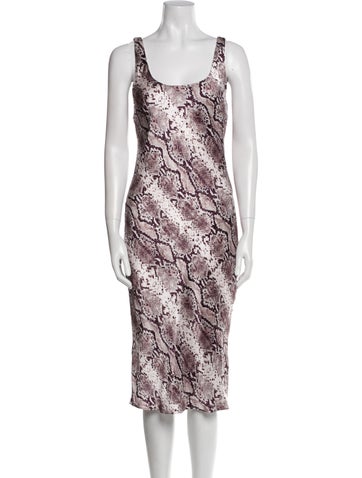 Pre-owned Cami Nyc Silk Midi Length Dress W/ Tags In Neutral
