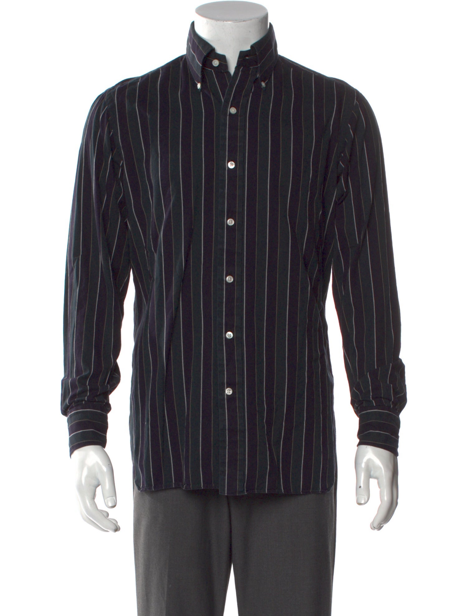 Camoshita By United Arrows Striped Long Sleeve Shirt