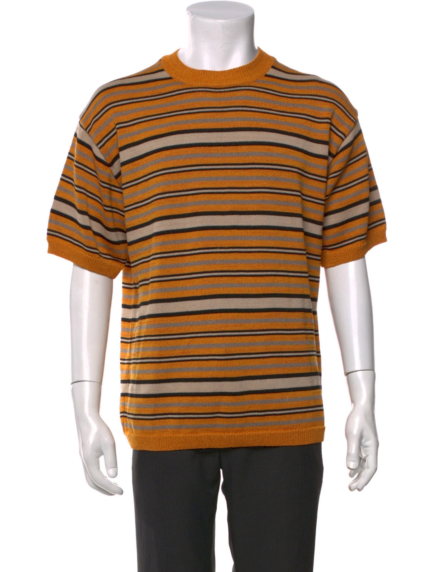 Camoshita By United Arrows Striped Crew Neck Pullover