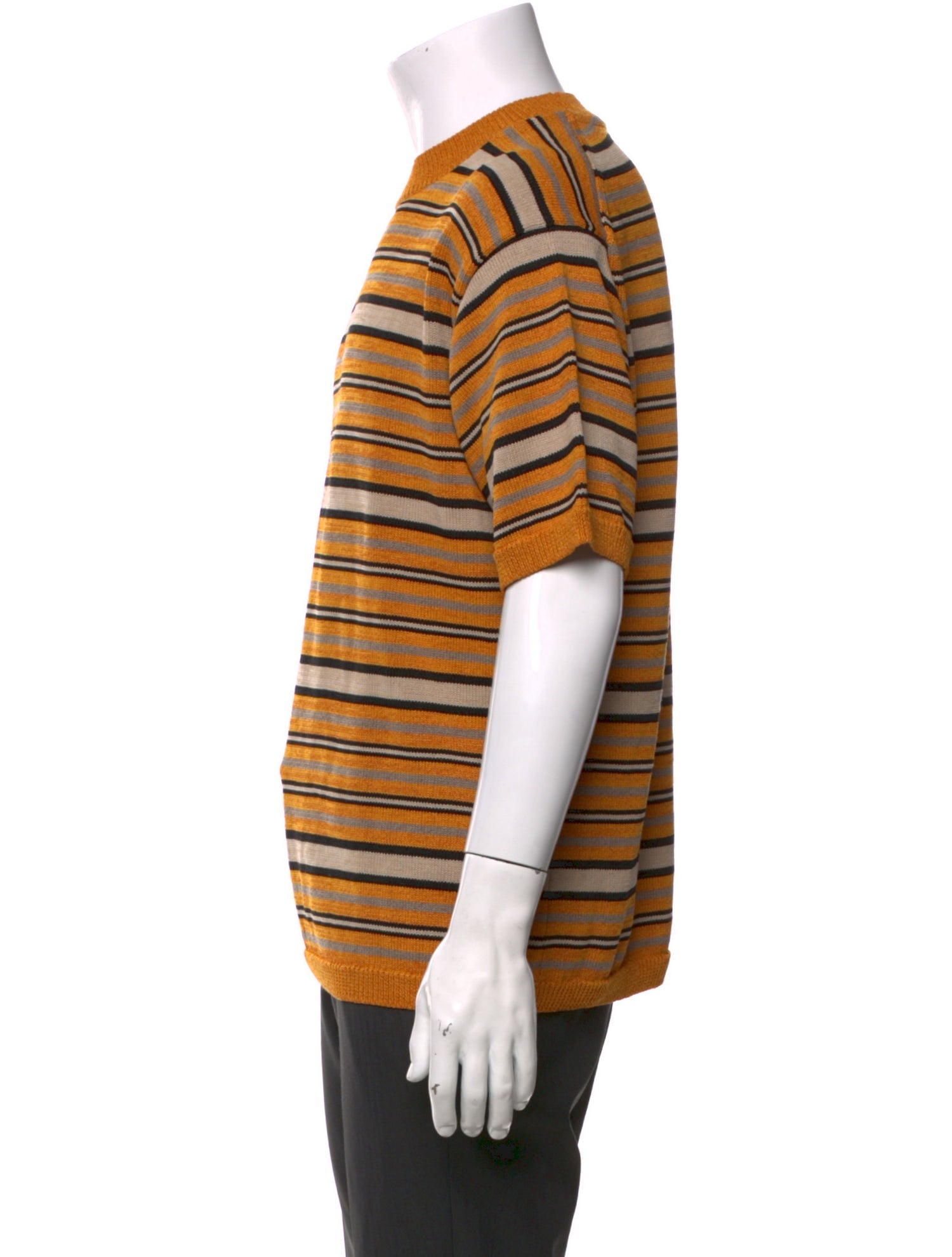 Camoshita By United Arrows Striped Crew Neck Pullover