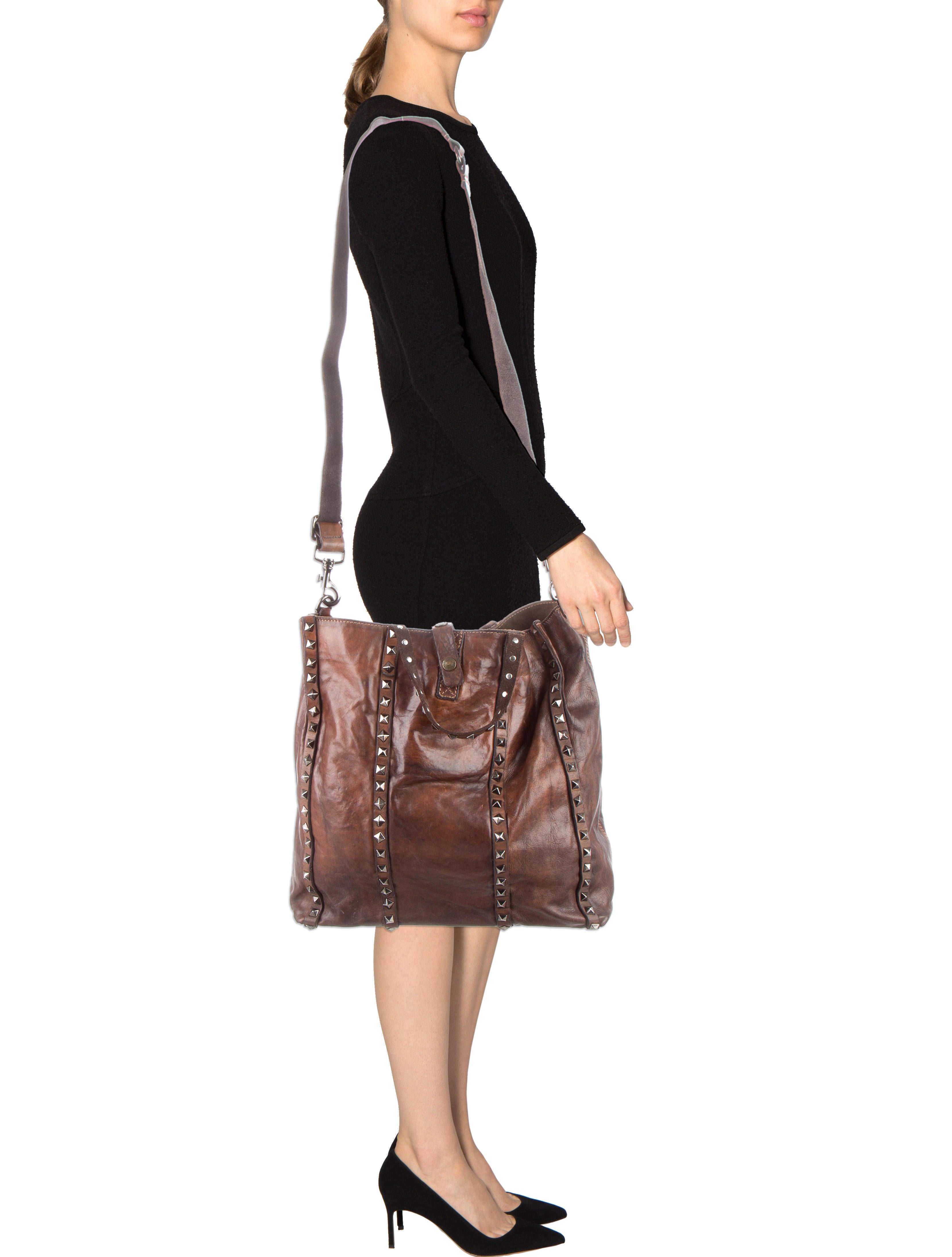 Campomaggi Studded Distressed Leather Satchel