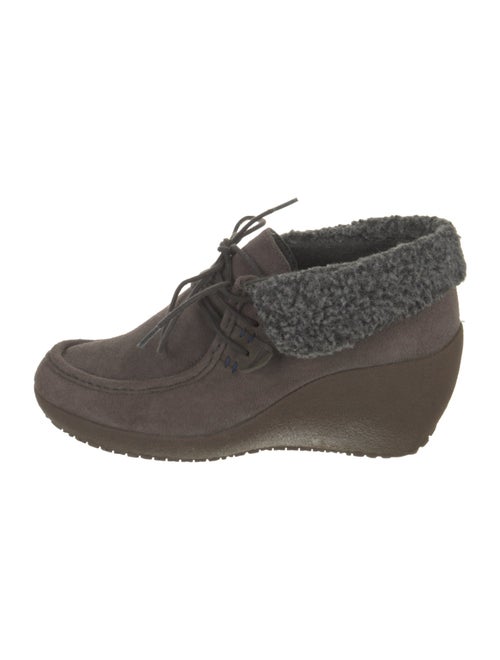 Camper Suede Fur Trim Lace-Up Boots