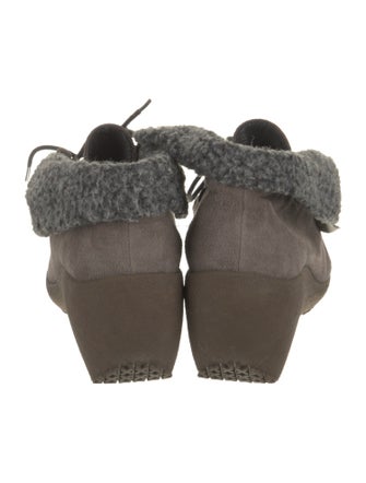 Camper Suede Fur Trim Lace-Up Boots