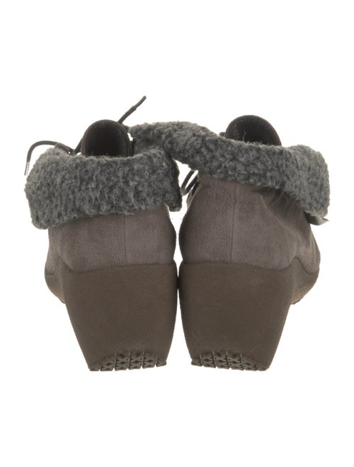 Camper Suede Fur Trim Lace-Up Boots