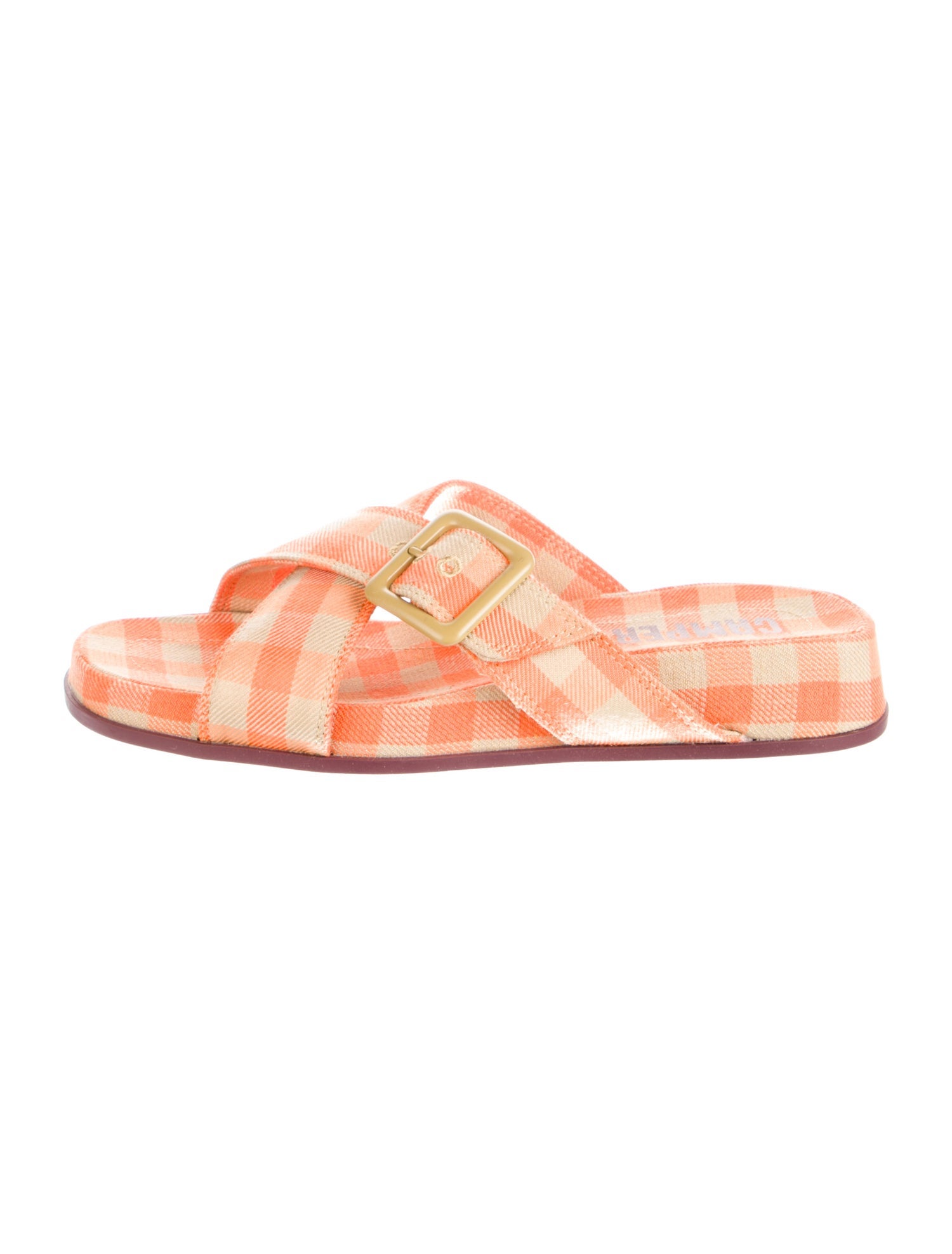 Camper Canvas Plaid Print Slides