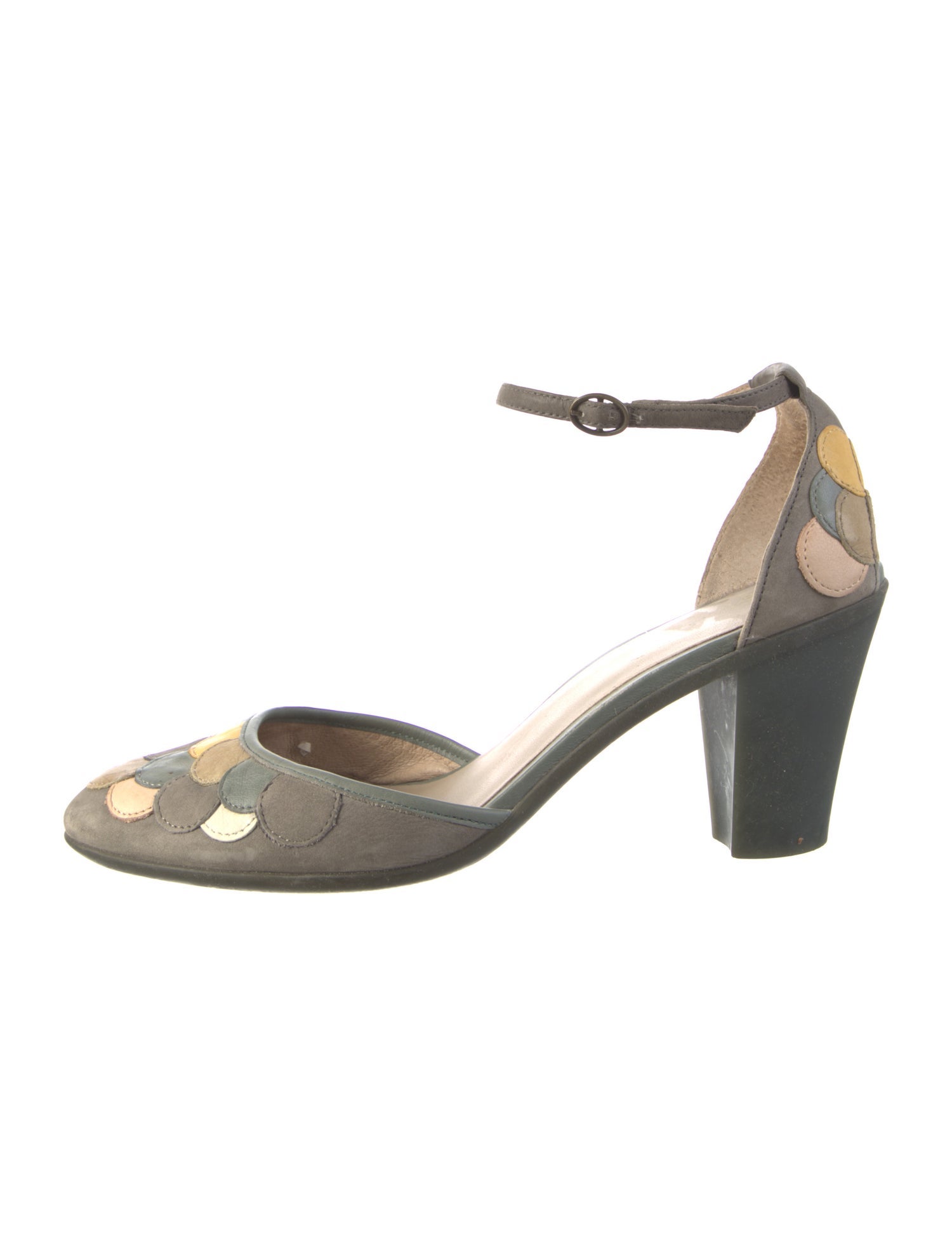 Camper Suede Colorblock Pattern D'Orsay Pumps