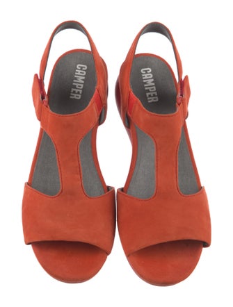 Camper Suede T-Strap Sandals