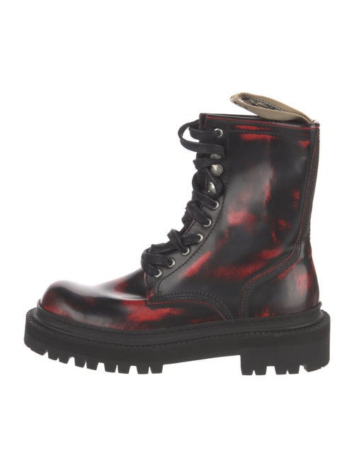Camper Leather Printed Combat Boots