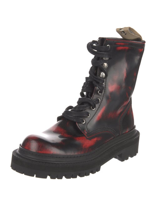 Camper Leather Printed Combat Boots