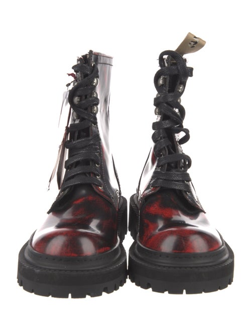 Camper Leather Printed Combat Boots