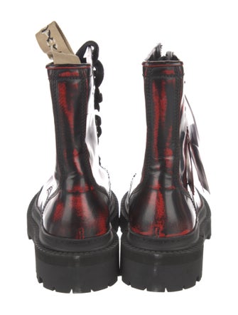 Camper Leather Printed Combat Boots