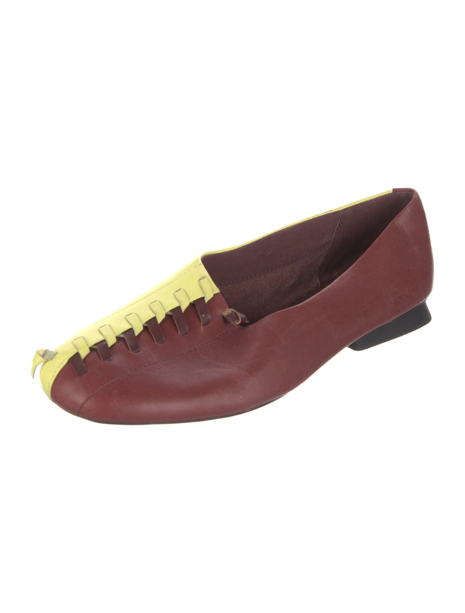 Camper Leather Colorblock Pattern Flats