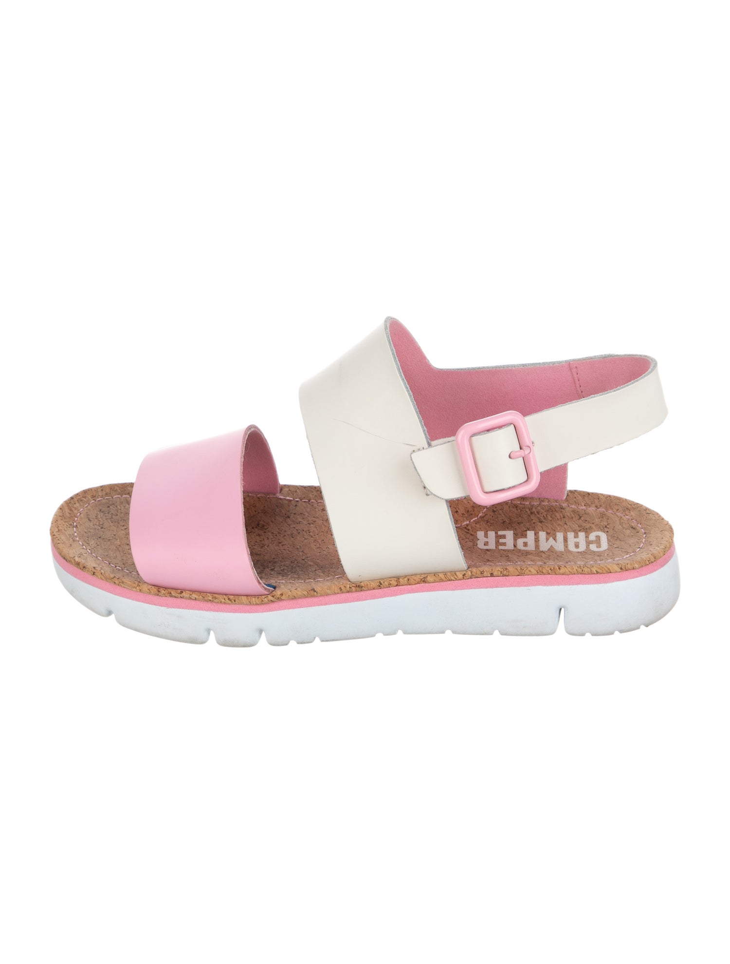 Camper Leather Colorblock Pattern Slingback Sandals