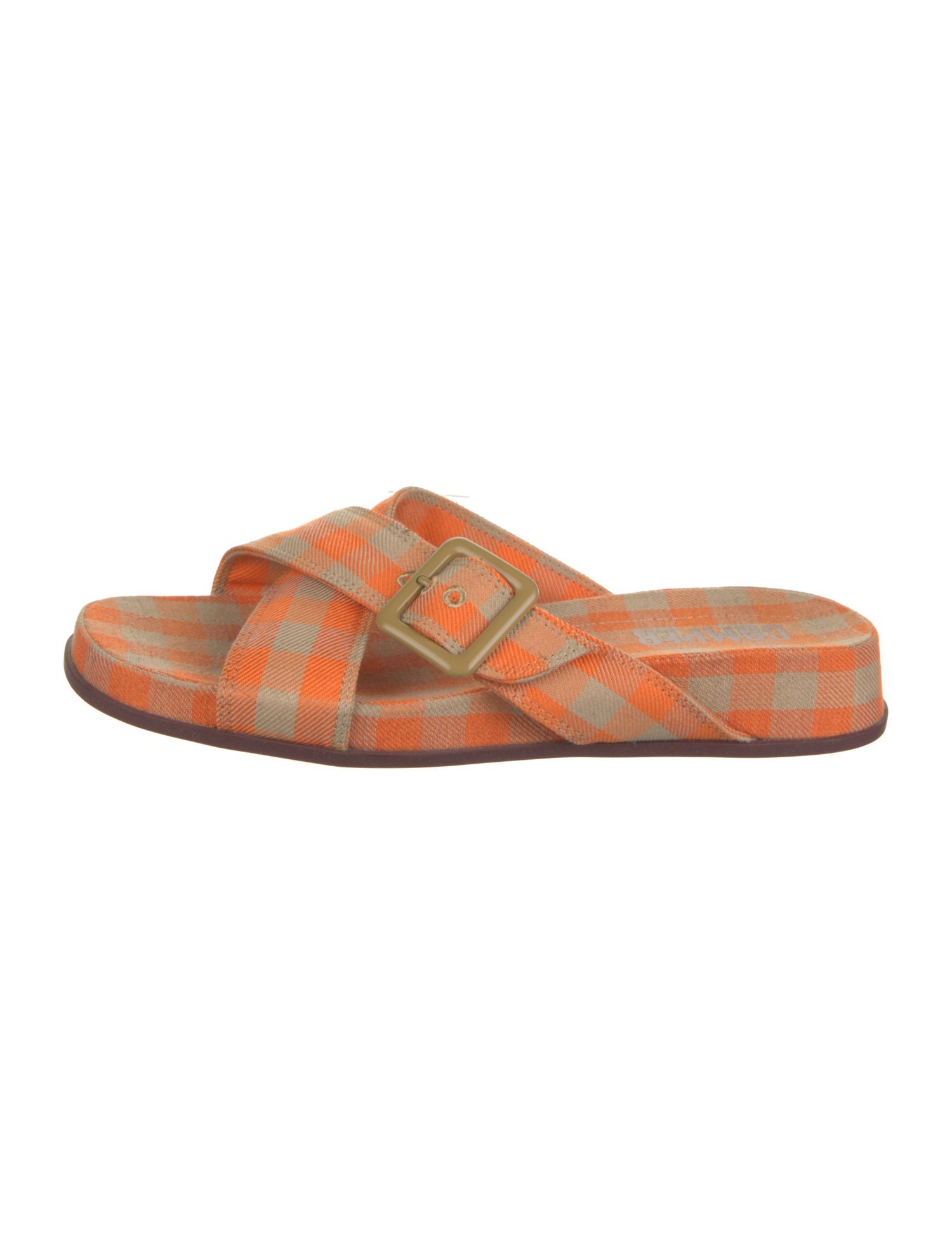 Camper Canvas Plaid Print Slides