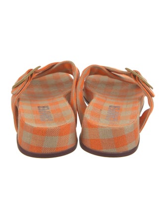 Camper Canvas Plaid Print Slides