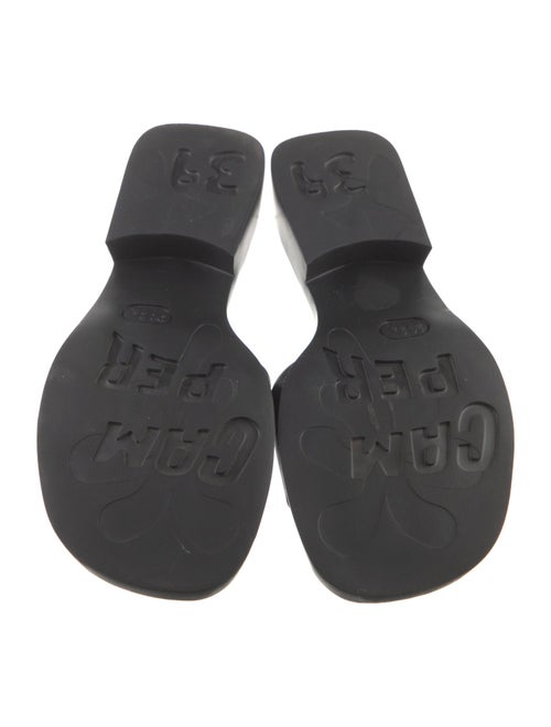 Camper Leather Embroidered Accent Slides