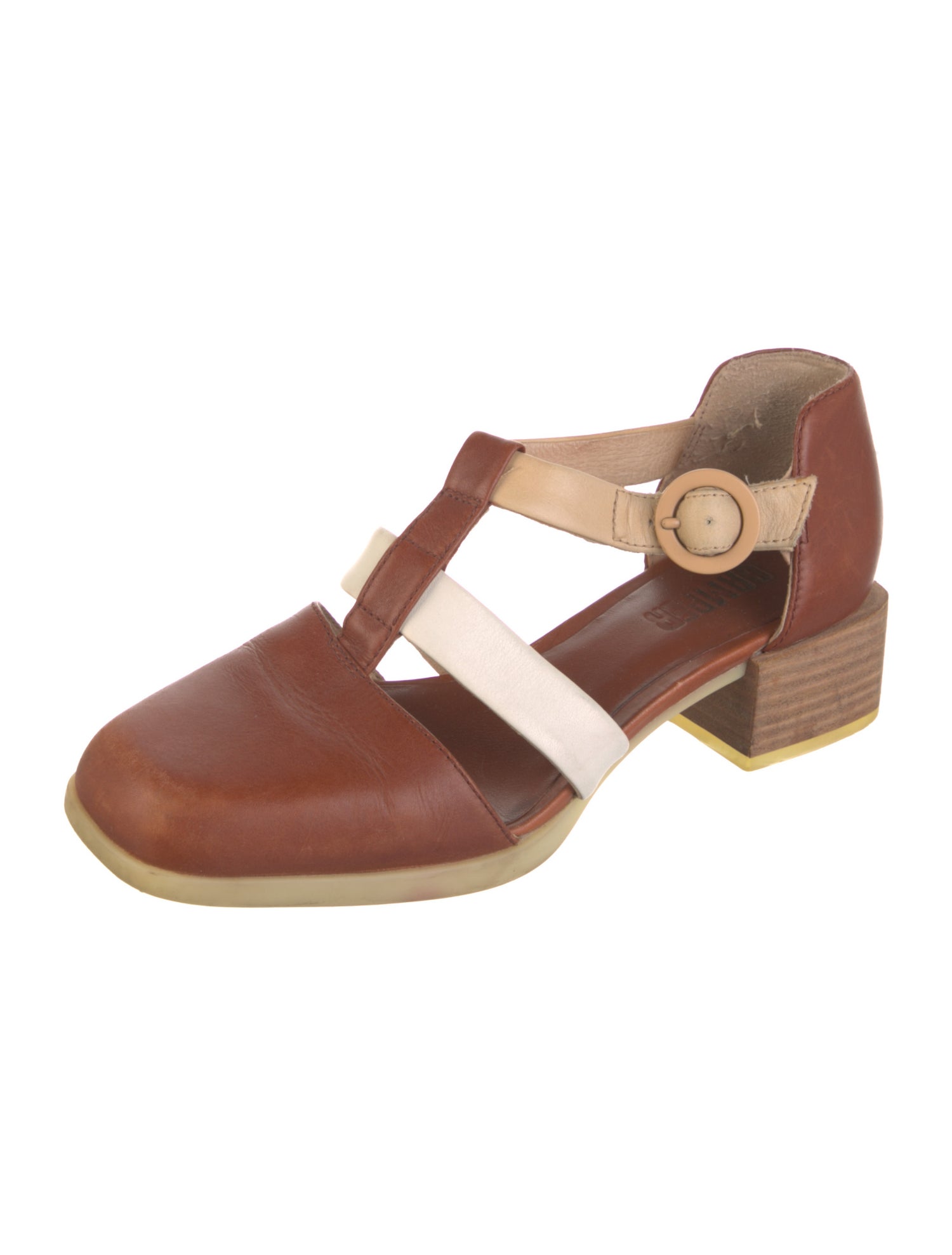 Camper Leather T-Strap Pumps