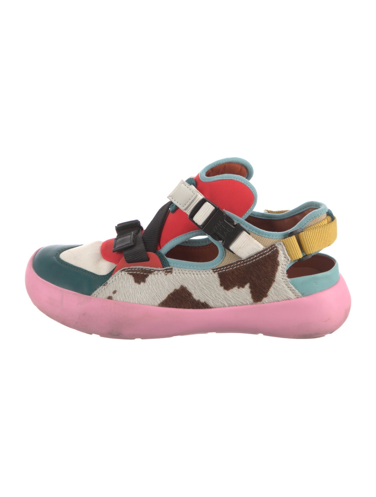 Camper Leather Colorblock Pattern Boat Shoes