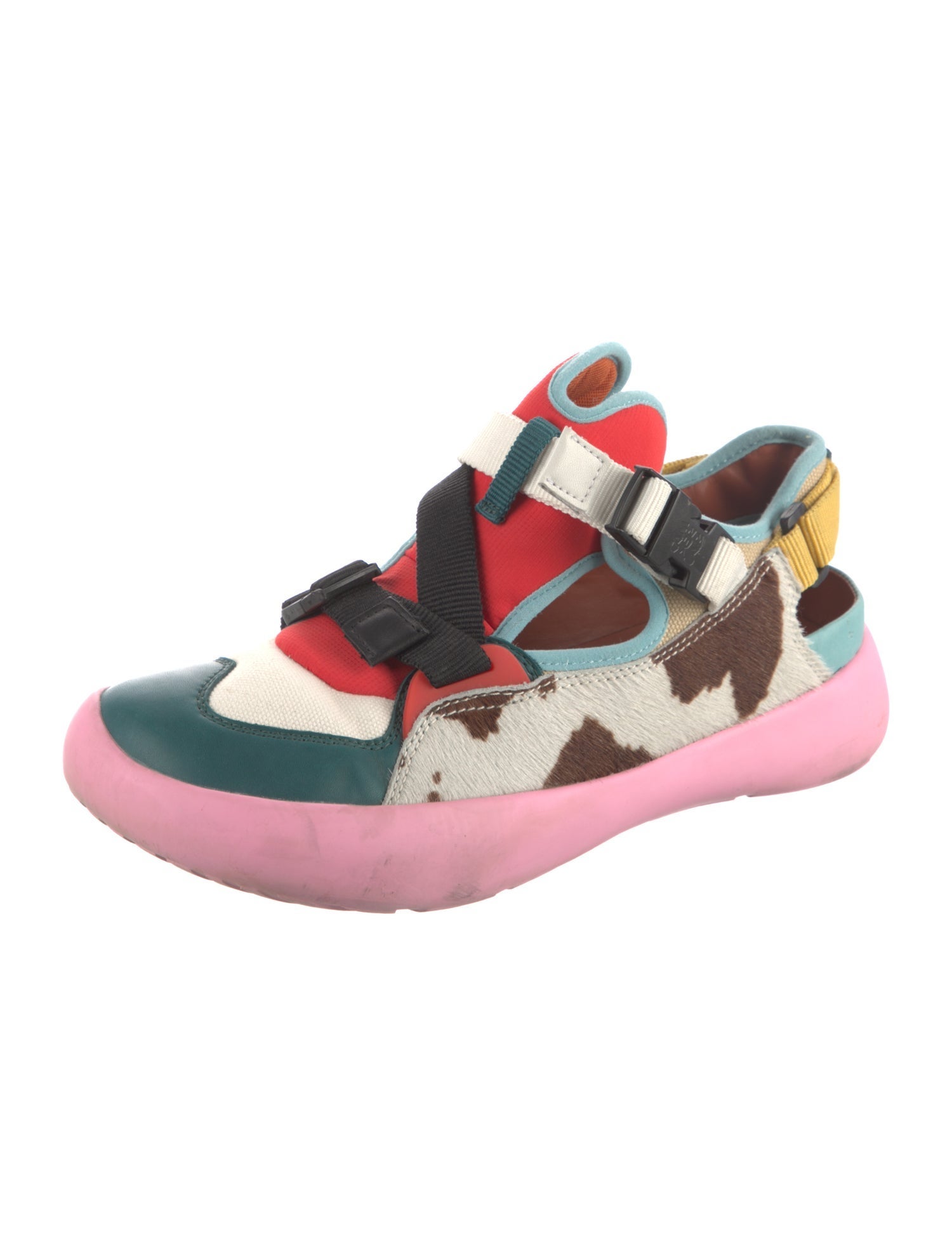 Camper Leather Colorblock Pattern Boat Shoes