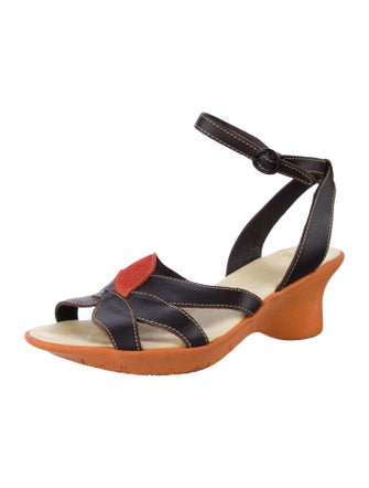 Camper Leather Colorblock Pattern Sandals
