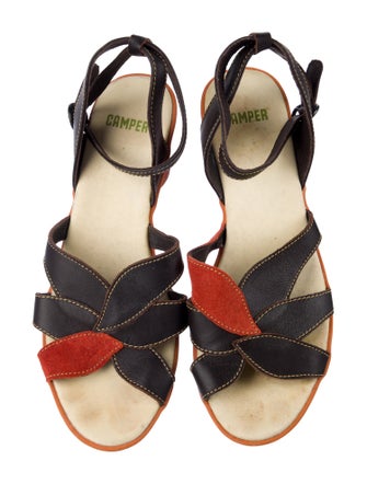 Camper Leather Colorblock Pattern Sandals