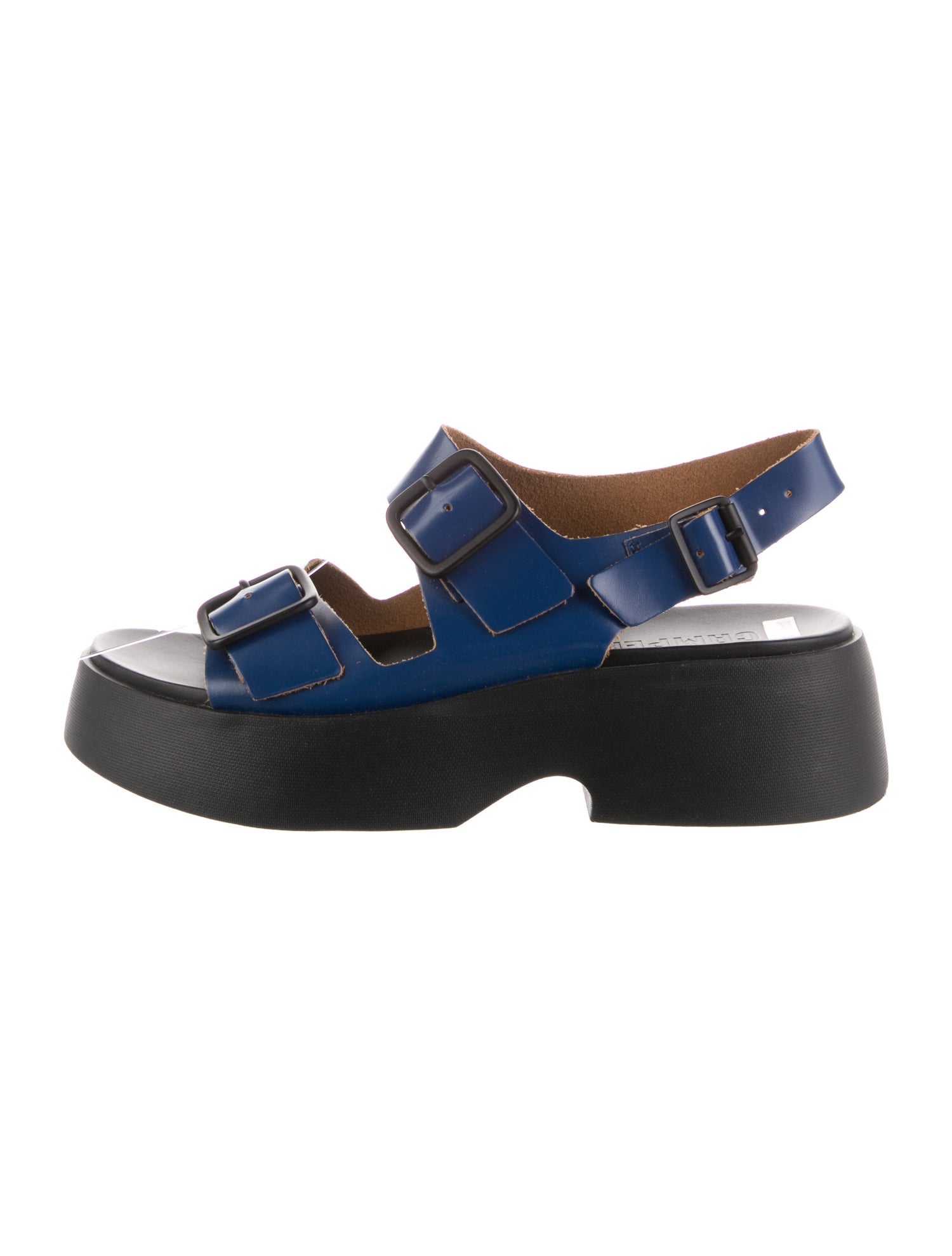 Camper Leather Colorblock Pattern Slingback Sandals