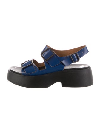 Camper Leather Colorblock Pattern Slingback Sandals