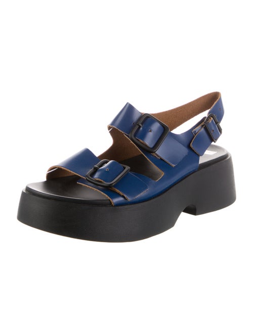 Camper Leather Colorblock Pattern Slingback Sandals