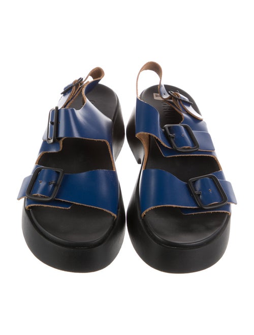 Camper Leather Colorblock Pattern Slingback Sandals