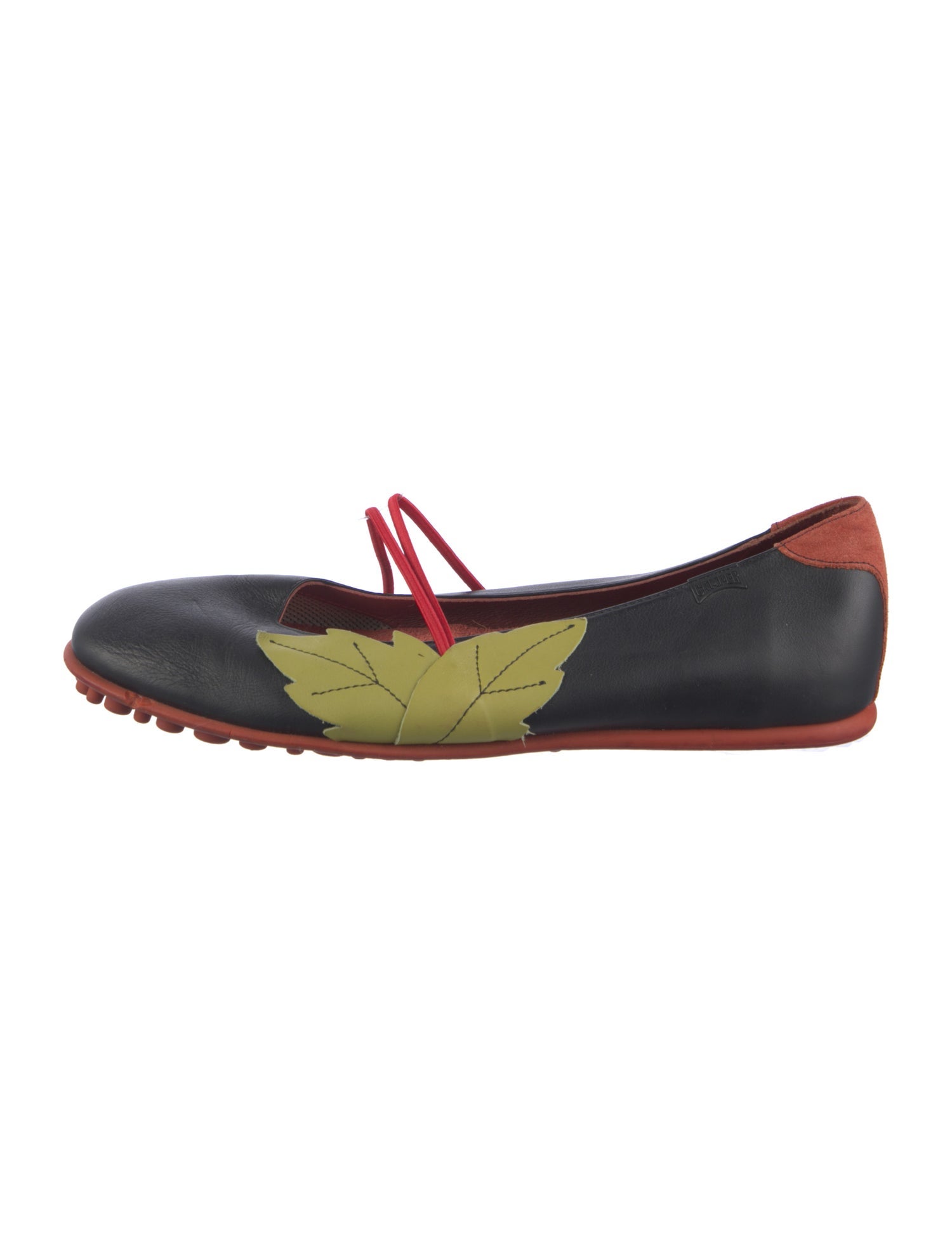 Camper Leather Patterned Mary Jane Flats