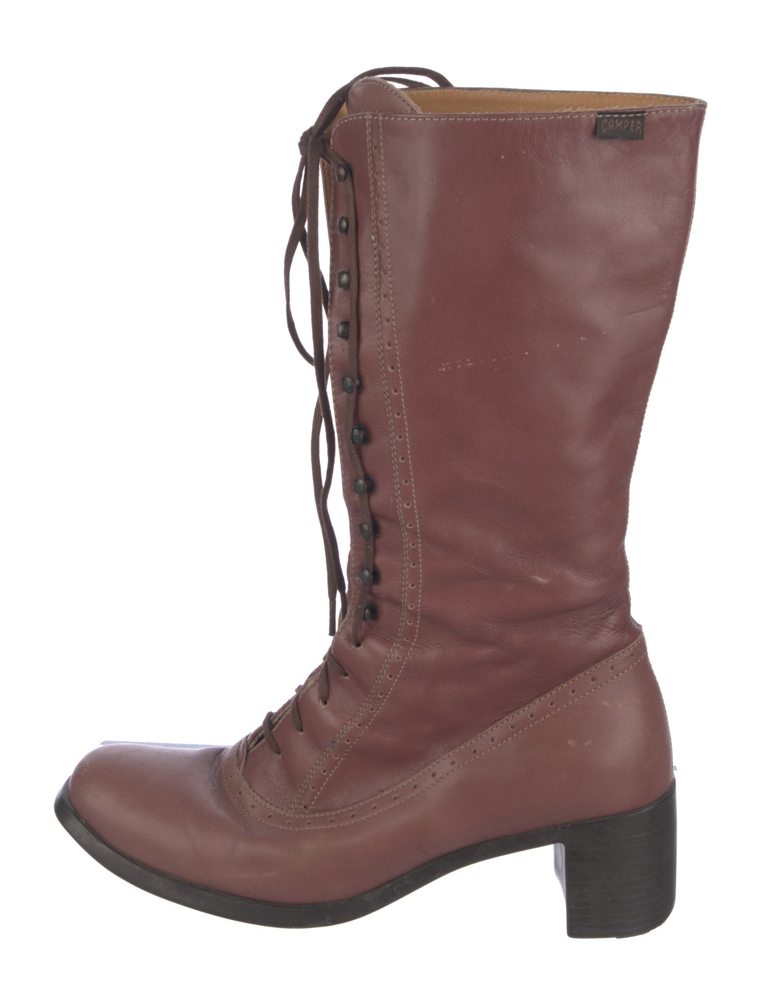 Camper Leather Lace-Up Boots