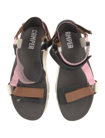 Camper Leather Colorblock Pattern Slingback Sandals