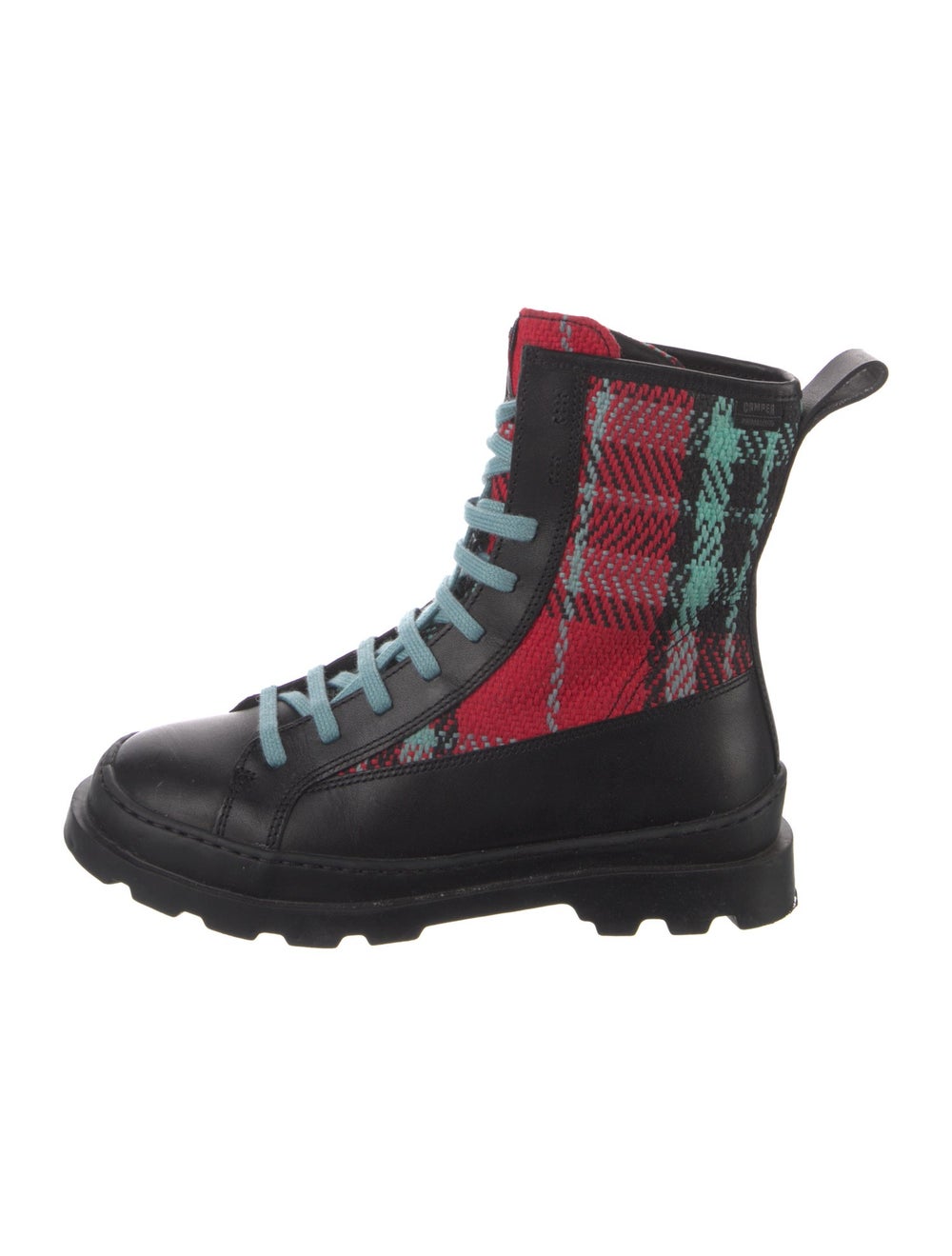 Camper Wool Patterned Combat Boots - image 1