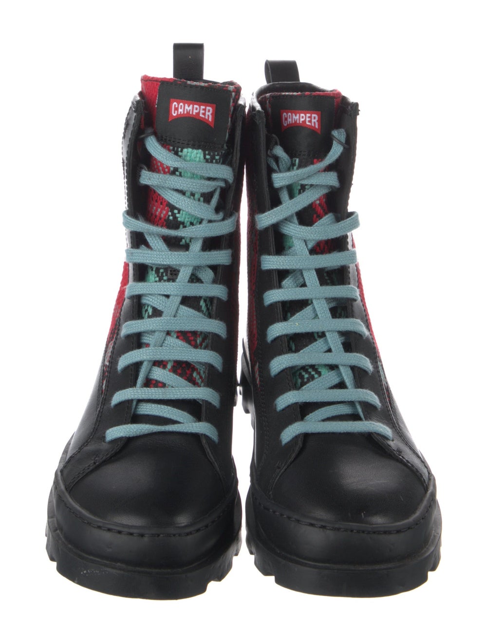 Camper Wool Patterned Combat Boots - image 3