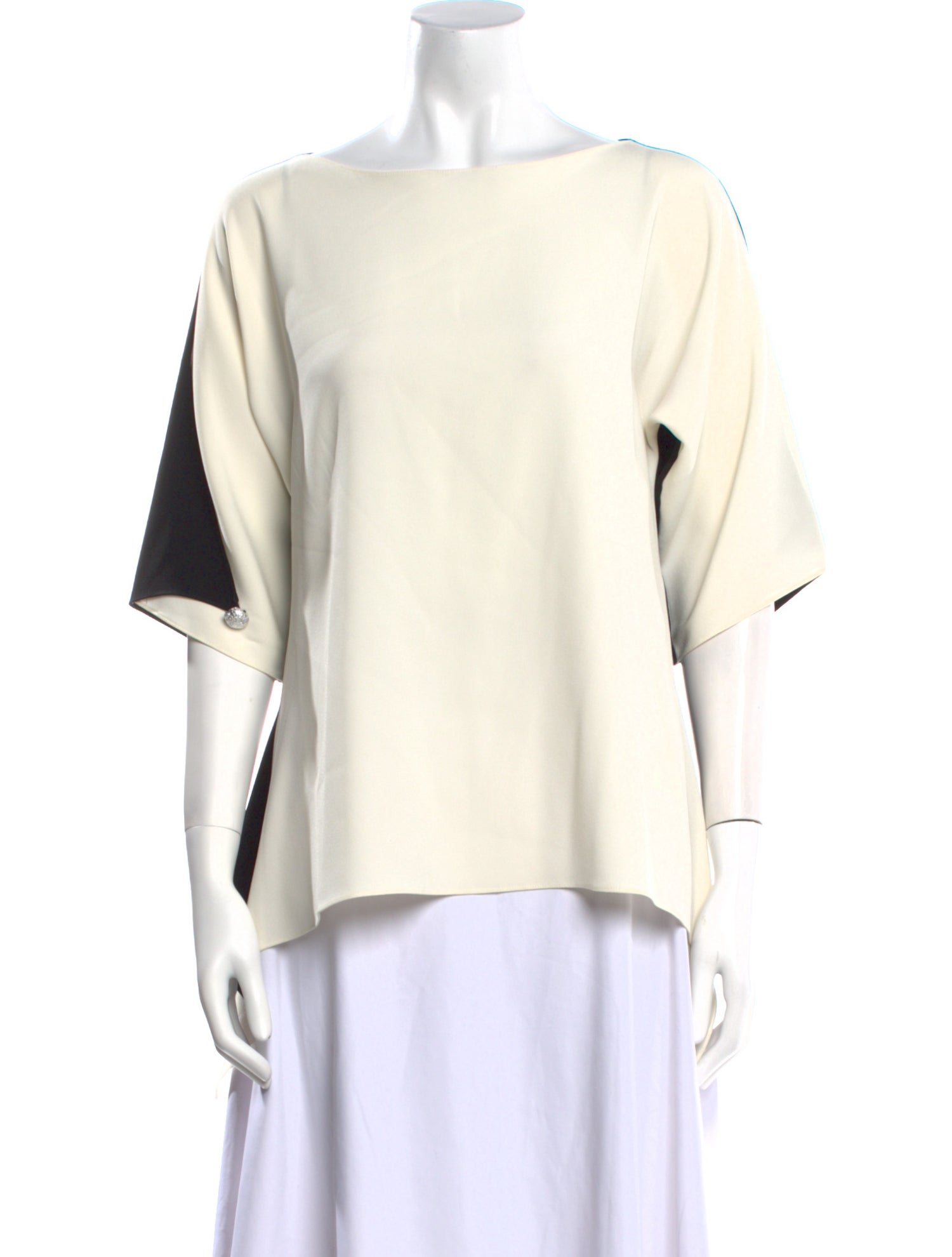 Carol Peretz Bateau Neckline Three-Quarter Sleeve Blouse