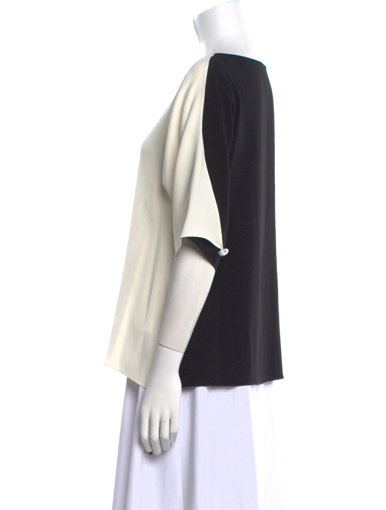 Carol Peretz Bateau Neckline Three-Quarter Sleeve Blouse