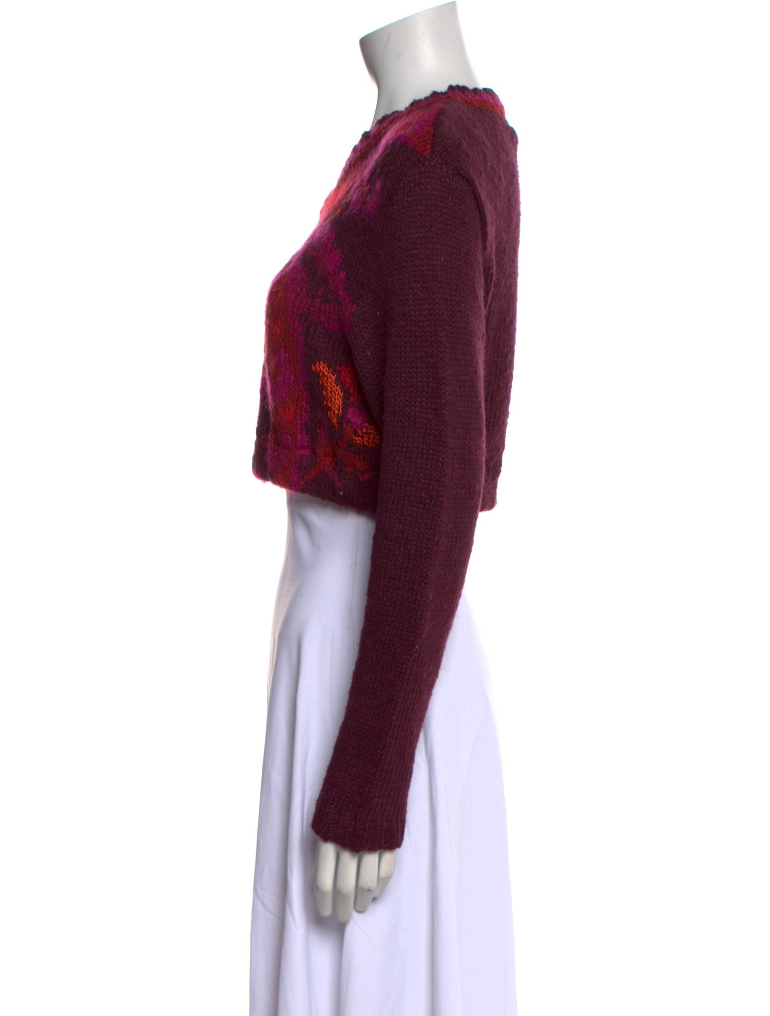 Carol Peretz Printed V-Neck Sweater