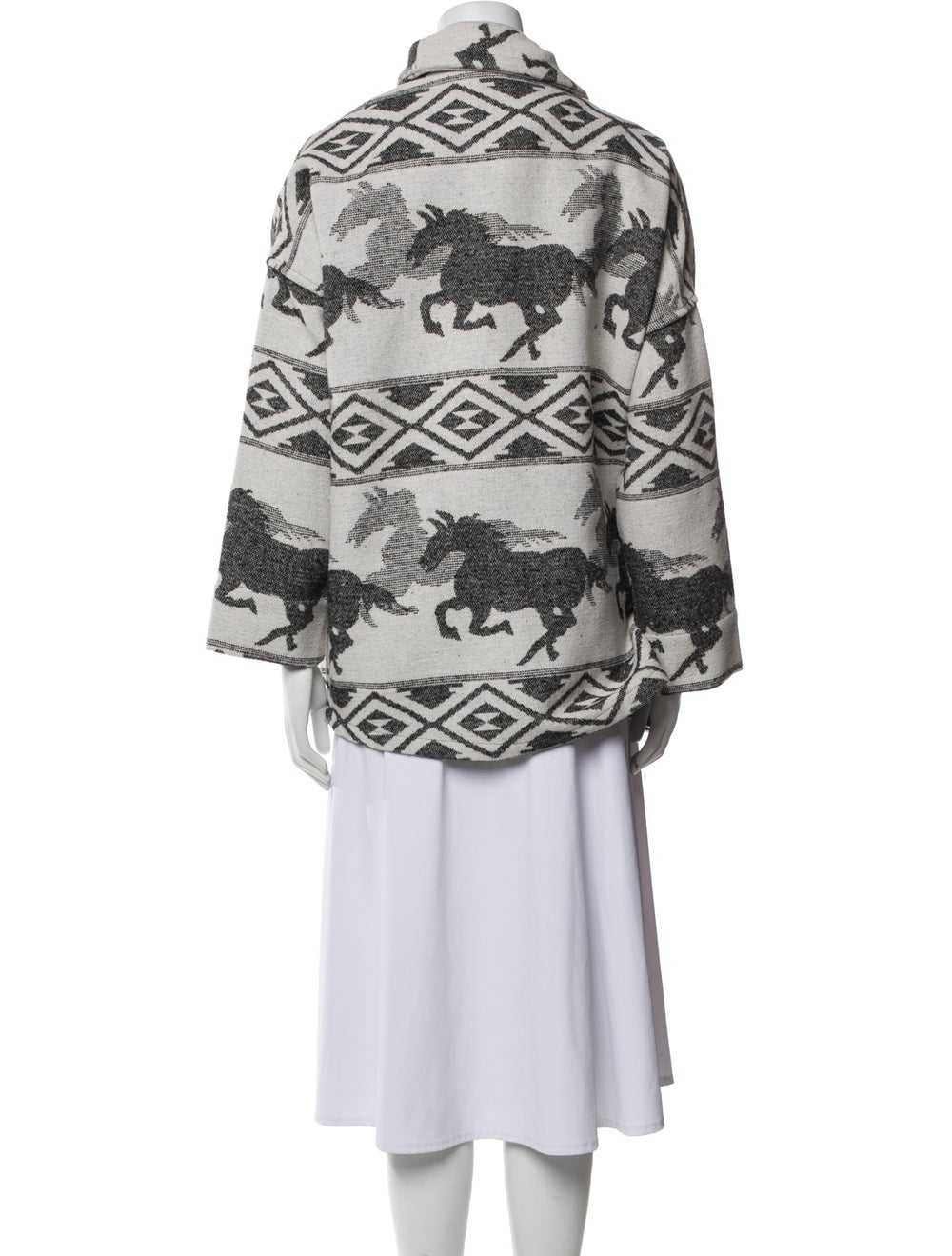 Capulet Jacket White Printed Pointed Collar - image 3