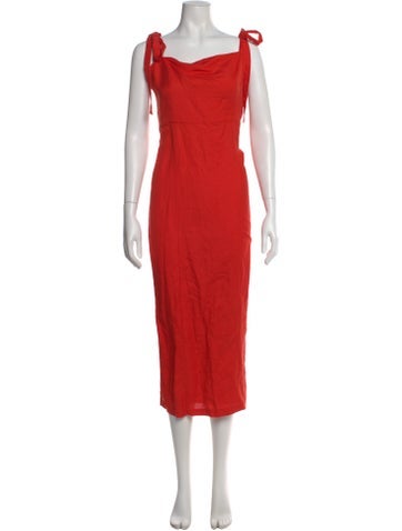Pre-owned Capulet Linen Long Dress In Orange