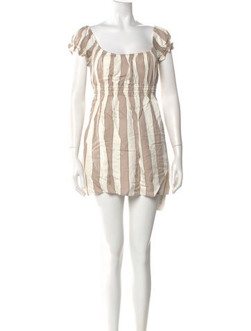 Pre-owned Capulet Striped Mini Dress In Neutral