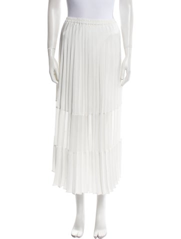 Pre-owned Caballero Mesh Accents Midi Length Skirt In White